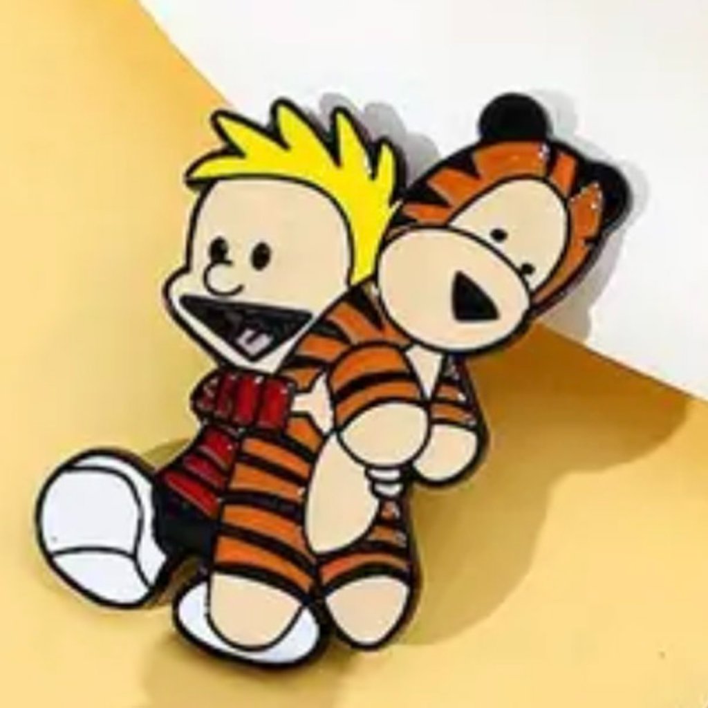 Calvin & Hobbes Cartoon Collectible Enamel Pin New! Hobbes Stuffie 835